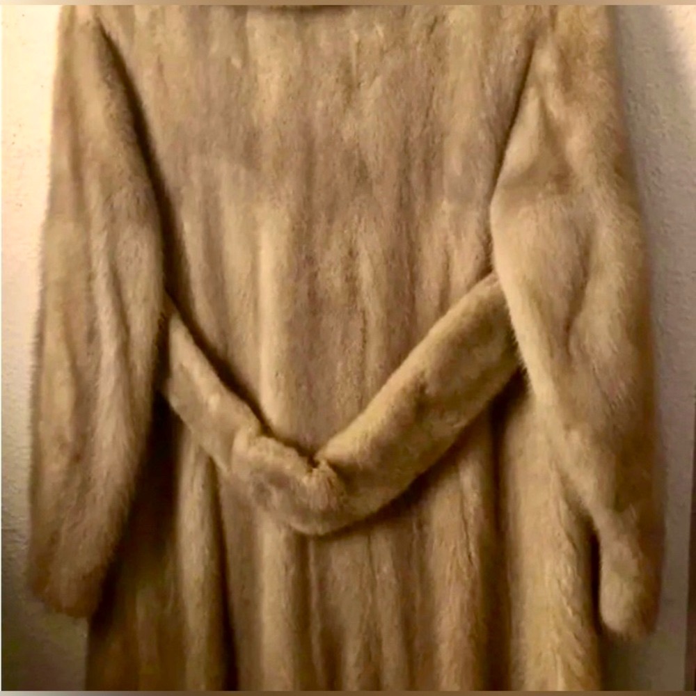 Vintage Ranch Mink Coat Champagne 1950’s 1960s Double Breasted satin Lined S 4 6 - Picture 4 of 6